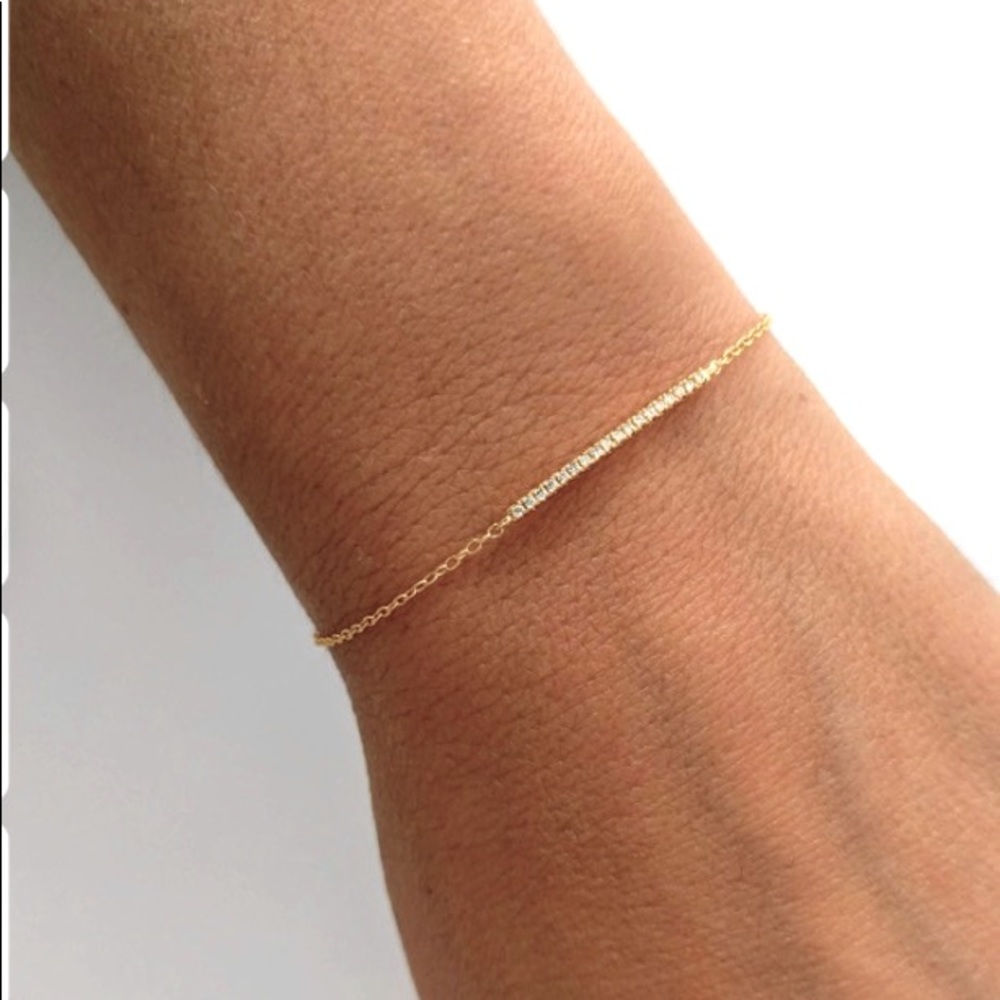 Cubic Zirconia Bar Bracelet in Gold